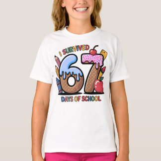 Camiseta I Survived 67 Days of School Colorful School 