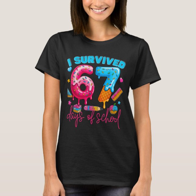 Camiseta I Survived 67 Days Of School Funny 67 Teachers Stu (Frente)