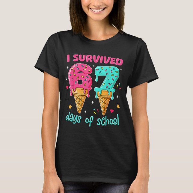 Camiseta I Survived 67 Days Of School Funny 67 Teachers Stu (Frente)