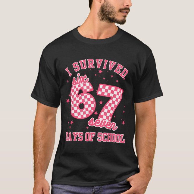 Camiseta I Survived 67 Days Of School Funny 67 Teachers Stu (Frente)