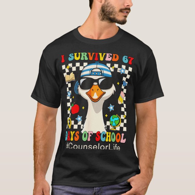 Camiseta I Survived 67 Days Of School Funny Goose Boys Coun (Frente)