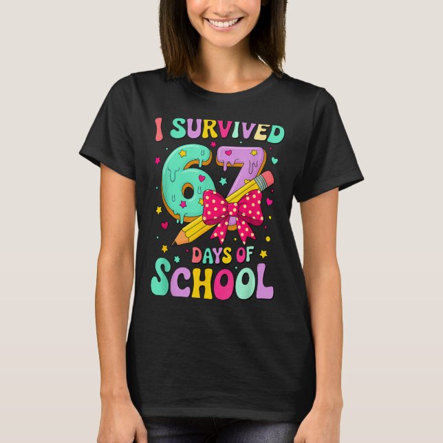 Camiseta I Survived 67 Days Of School Funny Meme Teacher St (Frente)