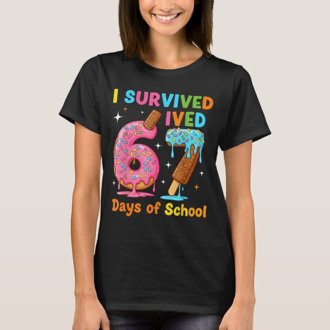 Camiseta I Survived 67 Days Of School Funny Meme Teacher St (Frente)