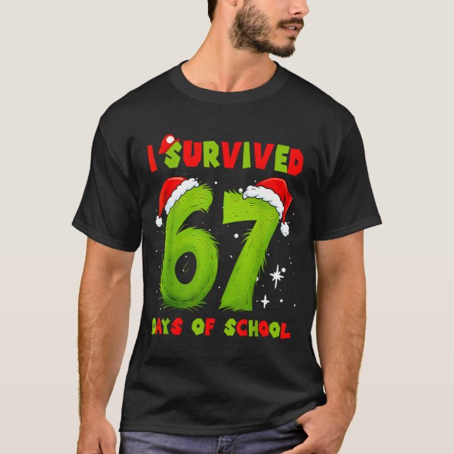 Camiseta I Survived 67 Days Of School Funny Meme Teacher St (Frente)