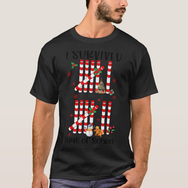 Camiseta I Survived 67 Days Of School Funny Six Seven Xmas  (Frente)