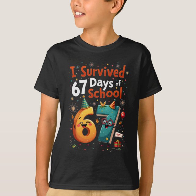 Camiseta I Survived 67 Days of School New Year Celebration  (Frente)
