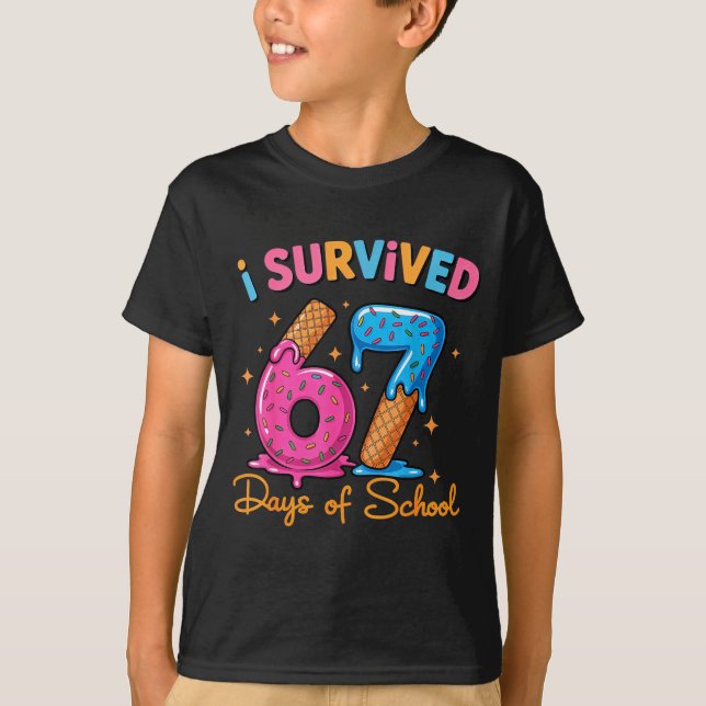 Camiseta I Survived 67 Days Of School Six Seven Meme Teache (Frente)