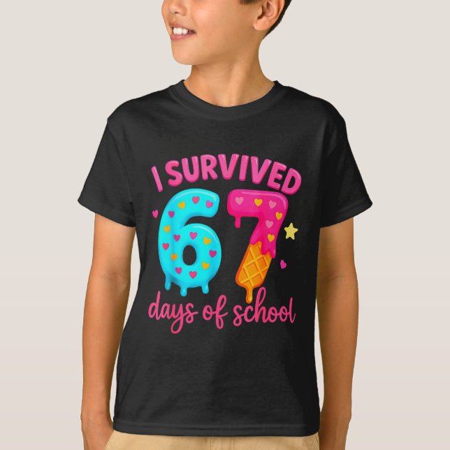 Camiseta I Survived 67 Days Of School Six Seven Meme Teache (Frente)