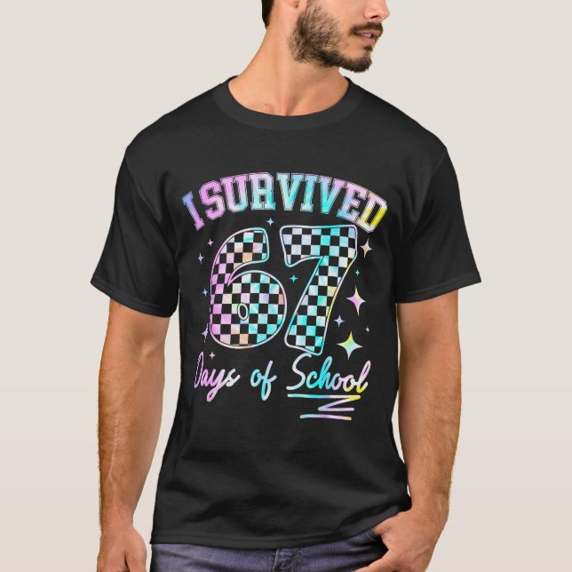 Camiseta I Survived 67 Days Of School Tie Dye 67th Day Teac (Frente)