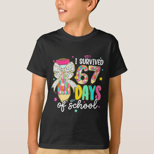 Camiseta I Survived 67 Six Seven Days School Meme 100th Day (Frente)