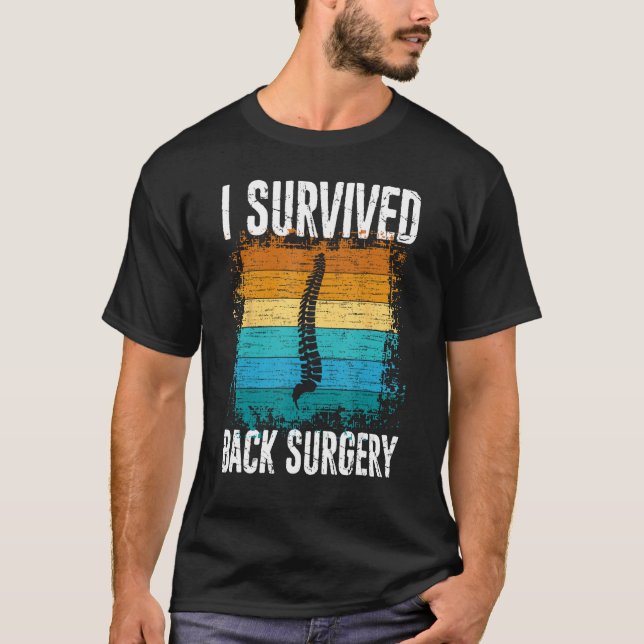 Camiseta I Survived Back Surgery  Scoliosis Warrior Awarene (Frente)