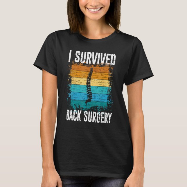 Camiseta I Survived Back Surgery  Scoliosis Warrior Awarene (Frente)