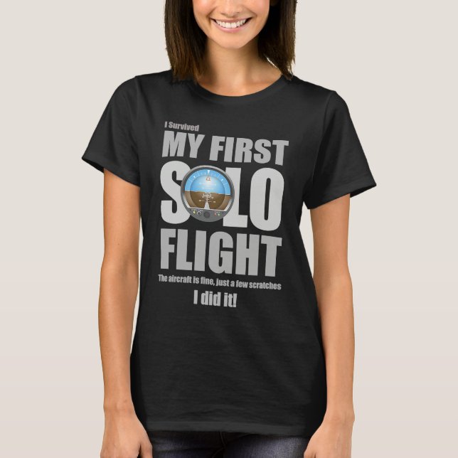 Camiseta I Survived My First Solo Flight (Frente)