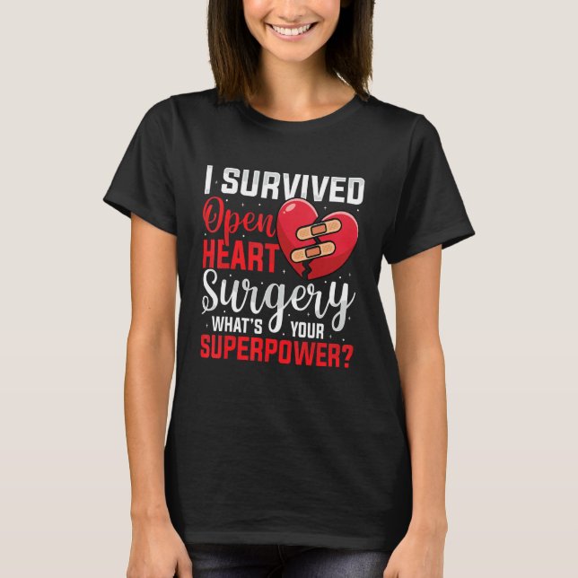 Camiseta I Survived Open Heart Surgery Open Heart Surgery M (Frente)