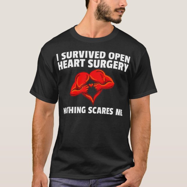 Camiseta I Survived Open Heart Surgery Survivor Gift Bypass (Frente)
