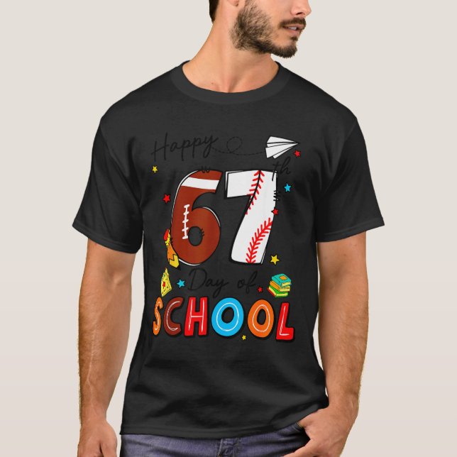 Camiseta I Survived Sixty Seven Days Of School Funny Baseba (Frente)