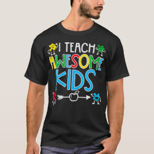 Camiseta I Teach Awesome Kids Autism Awareness Sped Teacher