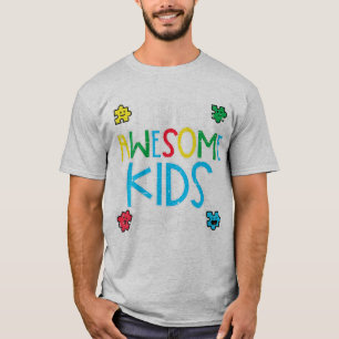 Camiseta I Teach Awesome Kids Autism Awareness Sped Teacher