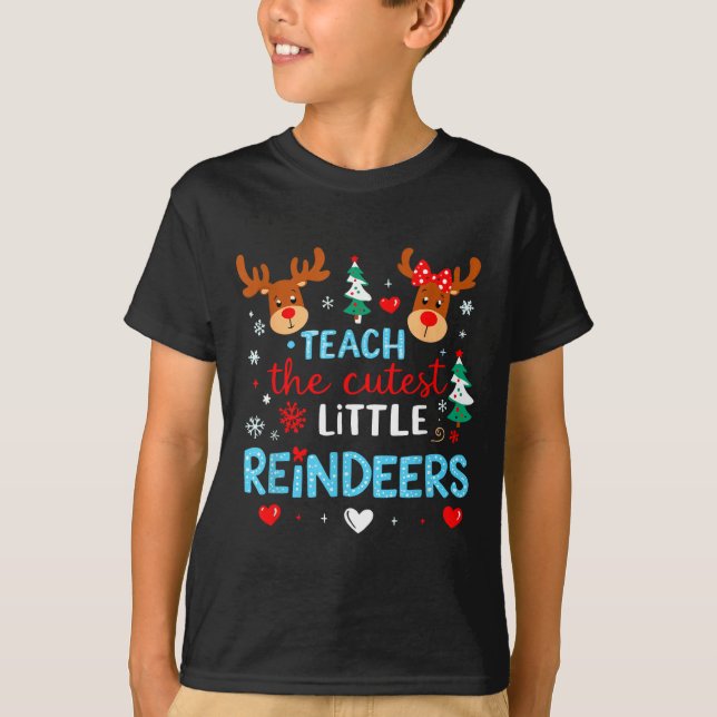 Camiseta I Teach The Cutest Little Reindeers Teacher Christ (Frente)