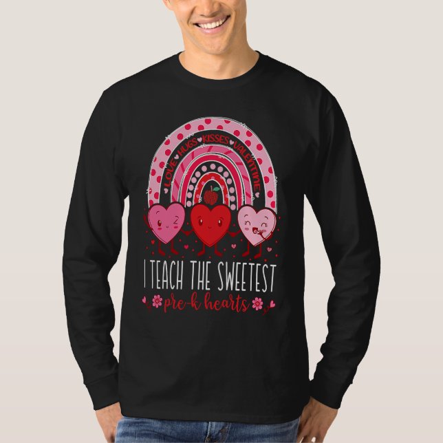Camiseta I Teach The Sweetest Pre K Hearts Teachers Valenti (Frente)