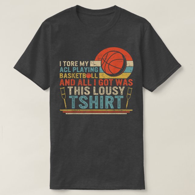 Camiseta I Tore My ACL Playing Basball Surgery Disabilite (Frente do Design)