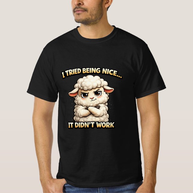 Camiseta "I Tried Being Nice… It Didn’t Work" (Angry Sheep) (Frente)