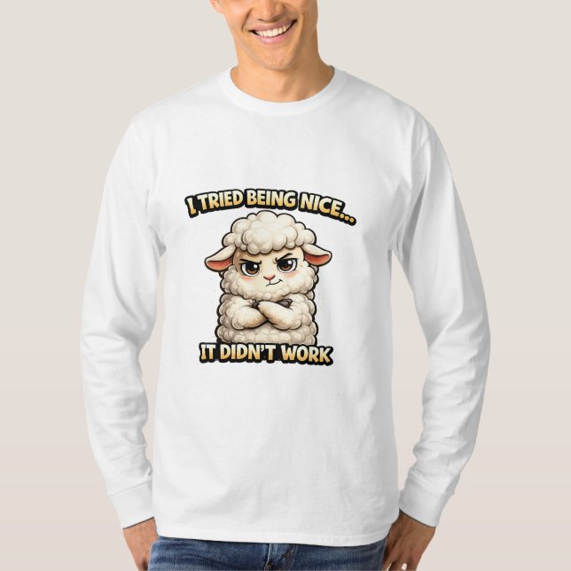 Camiseta "I Tried Being Nice… It Didn’t Work" (Angry Sheep) (Frente)