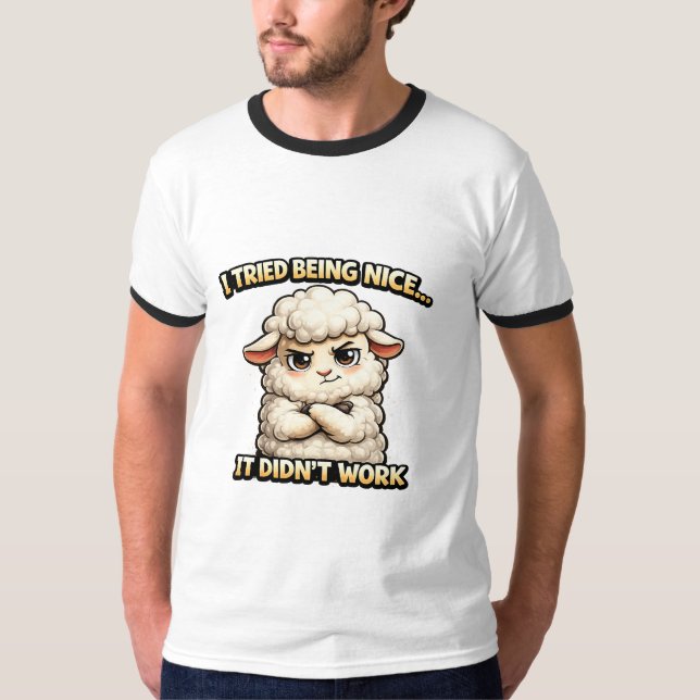Camiseta "I Tried Being Nice… It Didn’t Work" (Angry Sheep) (Frente)