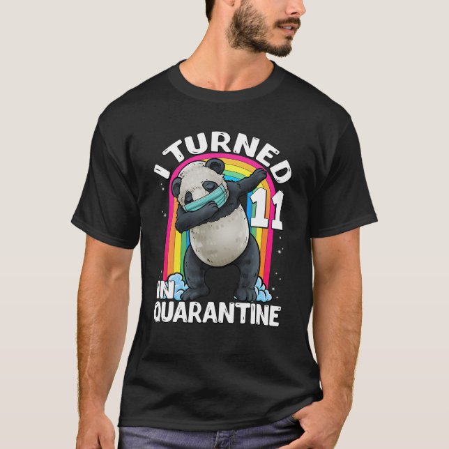 Camiseta I Turned 11 In Quarantine Dabbing Panda 11Th Birth (Frente)