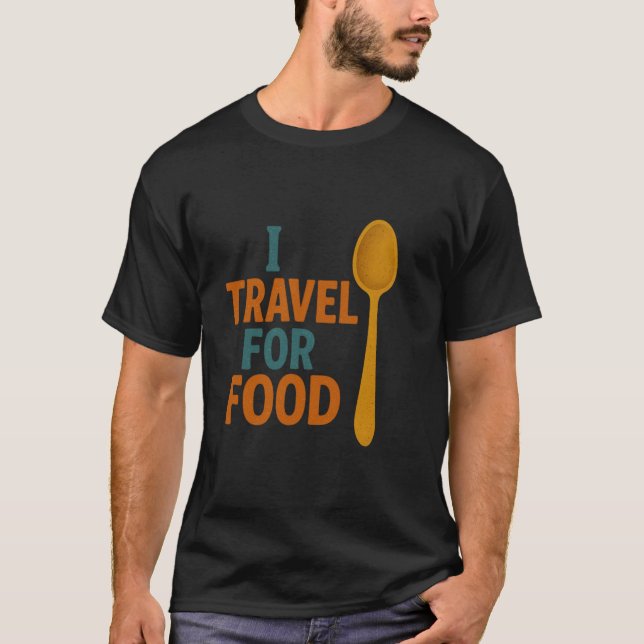 Camiseta I Viagem Para Comida - Vintage Spoon Adventure (Frente)