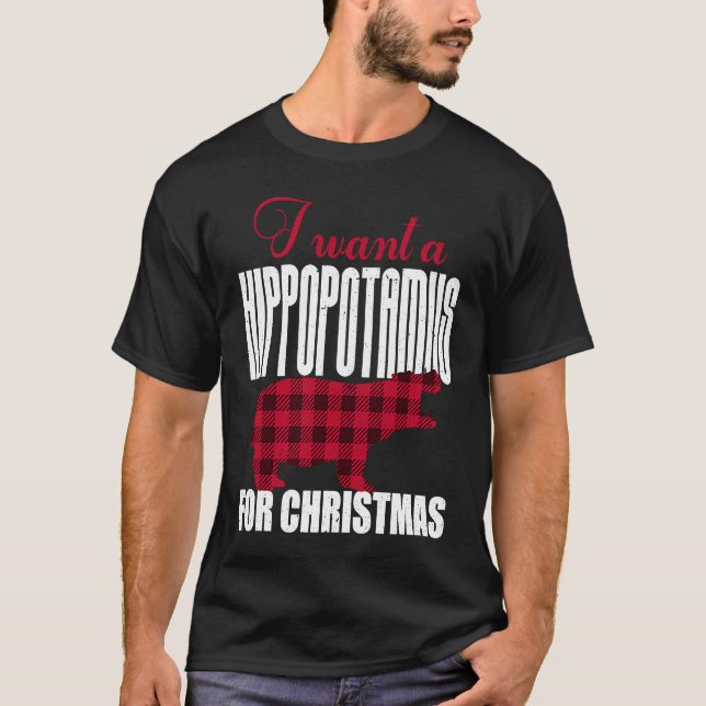 Camiseta I Want A Hippopotamus For Christmas (Frente)
