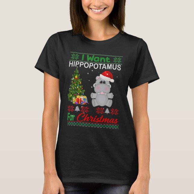 Camiseta I Want A Hippopotamus For Christmas Xmas Hippo for (Frente)