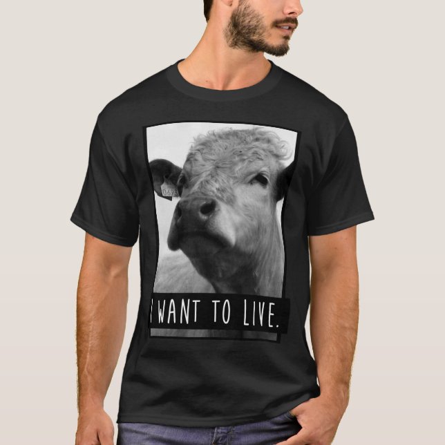 Camiseta I Wanto Live Cow funny (Frente)