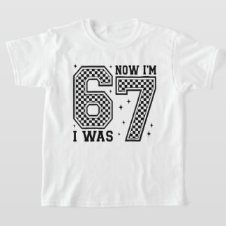 Camiseta I Was 6 Now I'm 7 Checkerboard Number Birthday