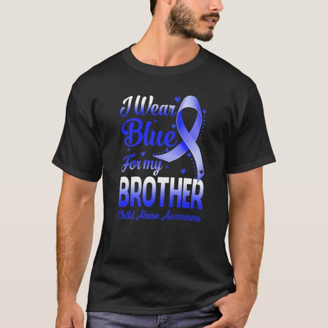 Camiseta I Wear Blue For My Brother Child Abuse Awareness (Frente)