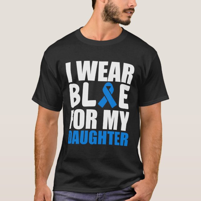 Camiseta I Wear Blue For My Daughter Autism Awareness Month (Frente)