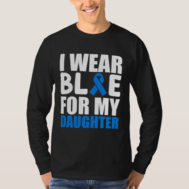 Camiseta I Wear Blue For My Daughter Autism Awareness Month (Frente)
