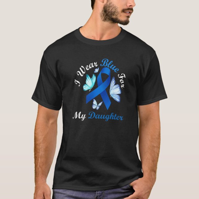 Camiseta I Wear Blue For My Daughter Butterfly Diabetes Awa (Frente)