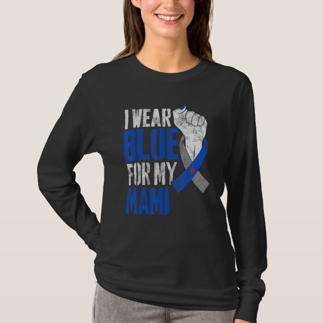 Camiseta I Wear Blue For My Mami Diabetes Awareness Ribbon (Frente)