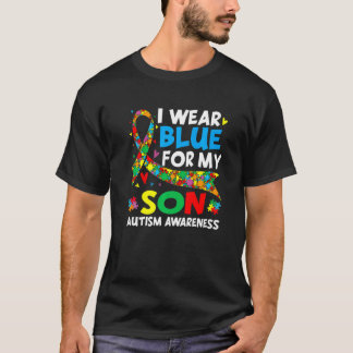Camiseta I Wear Blue For My Son Cool Autism Awareness Autis