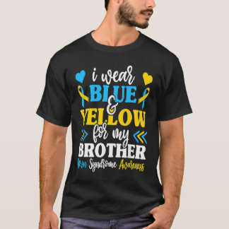 Camiseta I Wear Blue Yellow For My Brother World Down Syndr