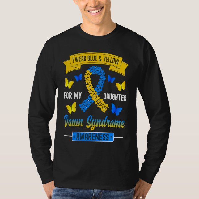 Camiseta I Wear Blue & Yellow For My Daughter Down Syndrome (Frente)