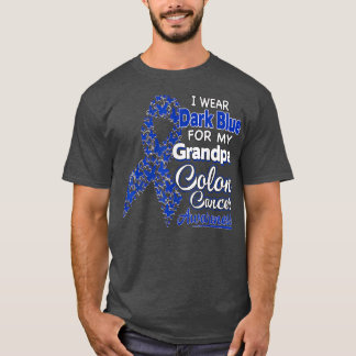 Camiseta I Wear Dark Blue For My Grandpa Colon Cancer Awar