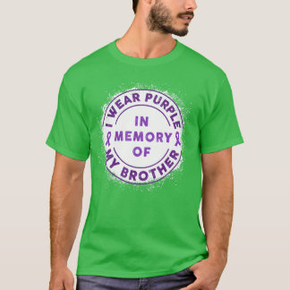 Camiseta I Wear For My Brother Purple Ribbon Overdose Aware