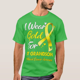 Camiseta I Wear Gold For My Grandson Childhood Cancer Aware