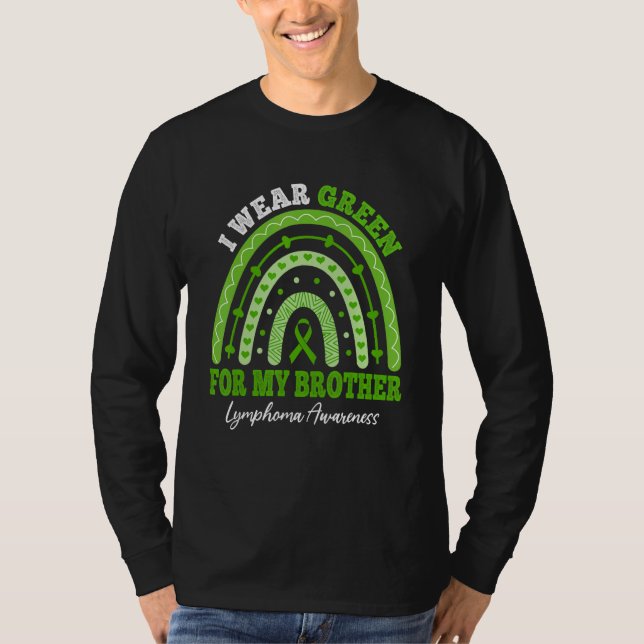 Camiseta I Wear Green For Brother Lymphoma Awareness Matchi (Frente)