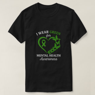 Camiseta I Wear Green For Mental Health Awareness Butterfly