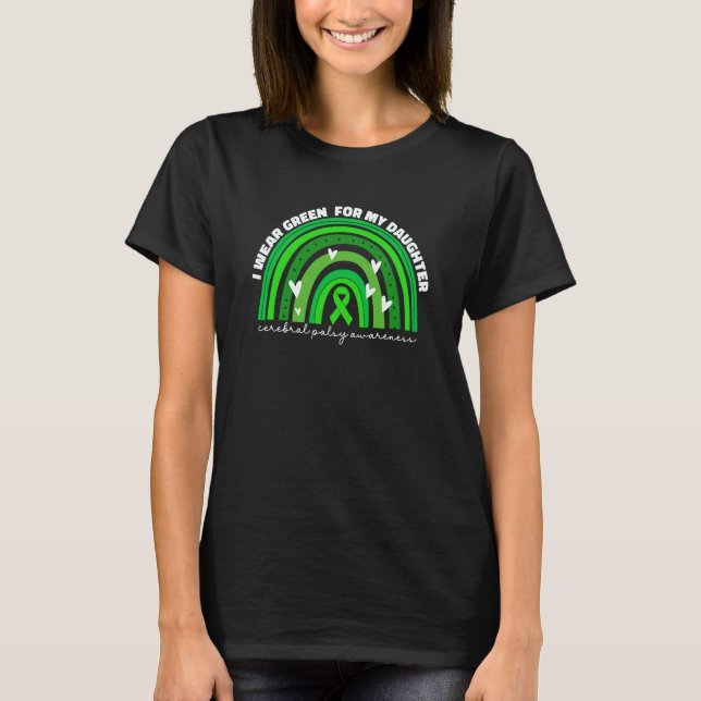 Camiseta I Wear Green For My Daughter Cerebral Palsy Cp Awa (Frente)