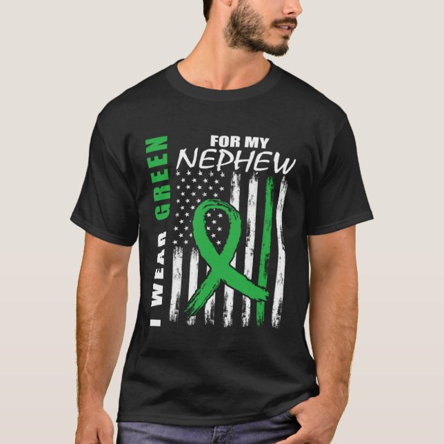 Camiseta I Wear Green For Nephew Kidney Disease Awareness F (Frente)