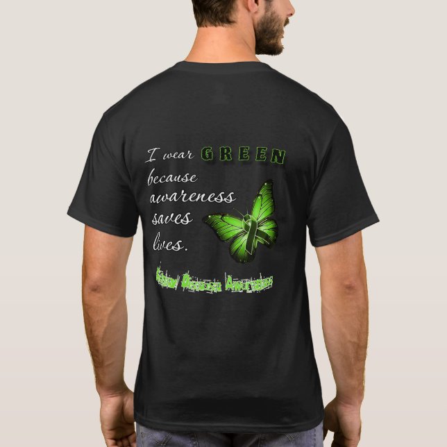 Camiseta I Wear Green – Kidney Disease Awareness shirt (Verso)